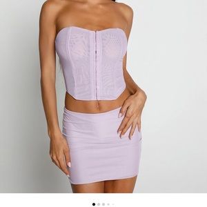 Tiger mist purple corset skirt set